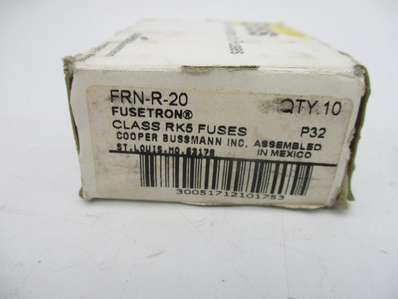 BUSSMANN FRN-R-20 250VAC 20A (PKG OF 10) (WH/BK) NSMP