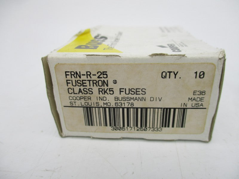 BUSSMANN FRN-R-25 250VAC 25A (PKG OF 10) (WH/BK) NSMP