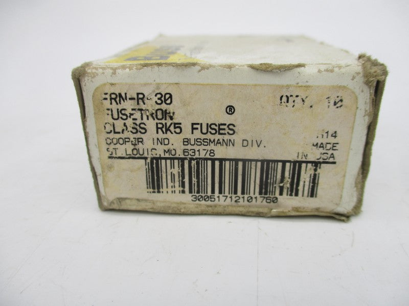 BUSSMANN FRN-R-30 250VAC 30A (PKG OF 10) (WH/BK) NSMP