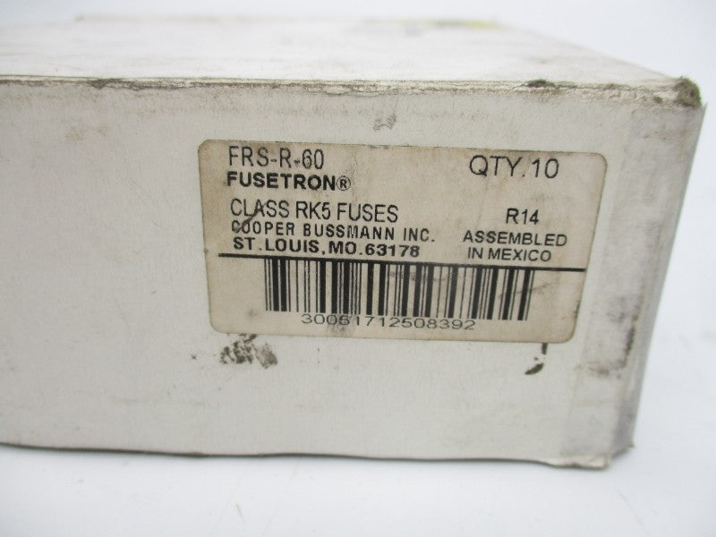 BUSSMANN FRS-R-60 600VAC 60A (PKG OF 10) (WH/BK) NSMP