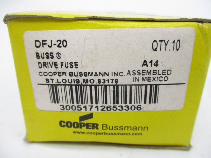 BUSSMANN DFJ-20 600VAC 20A (PKG OF 10) (YL/YL) NSMP
