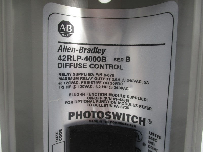 ALLEN BRADLEY 42RLP-4000B SER. B 120/240V 5A (BR/WH) NSMP