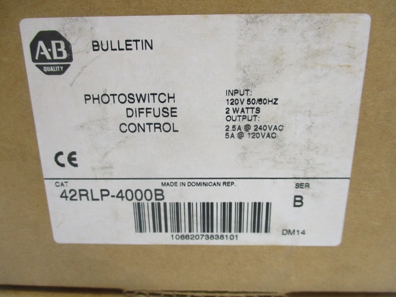 ALLEN BRADLEY 42RLP-4000B SER. B 120/240V 5A (BR/WH) NSMP