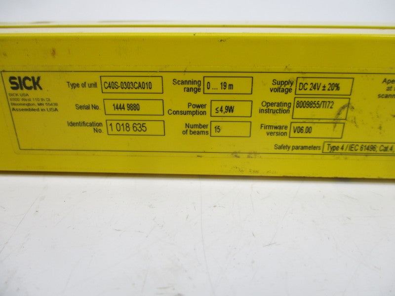 SICK C40S-0303CA010 F/W 06.00 24VDC UNMP