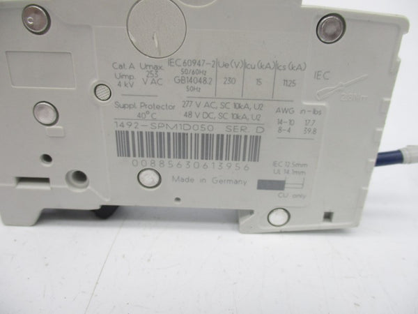 ALLEN BRADLEY 1492-SPM1D050 SER. D 277VAC 5A UNMP