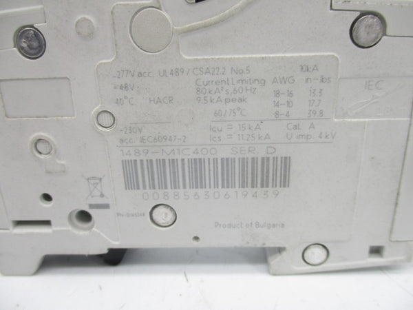 ALLEN BRADLEY 1489-M1C400 SER. D 40A 277V NSNP