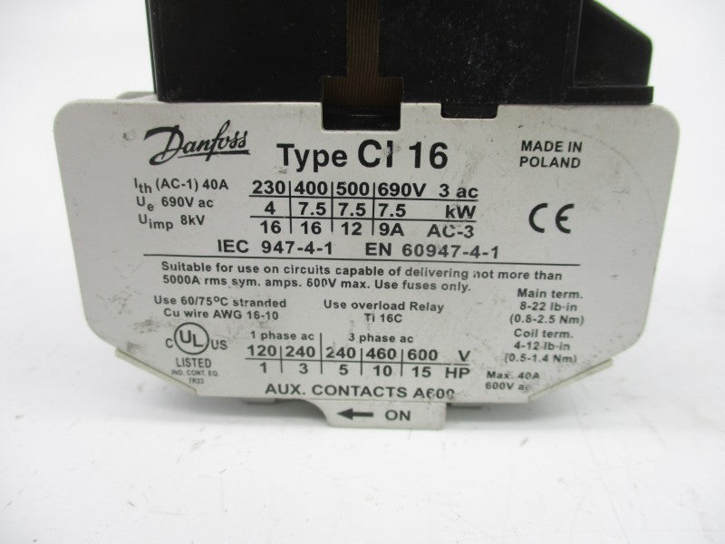 DANFOSS CI16 110-120V 40A UNMP