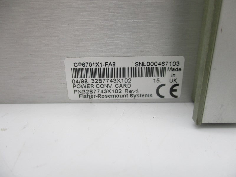 FISHER ROSEMOUNT CP6701X1-FA8 32B7743X102 REV. L UNMP