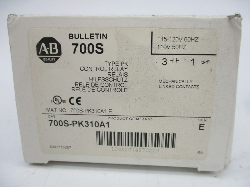 ALLEN BRADLEY 700S-PK310A1 SER. E 110/115-120V NSMP