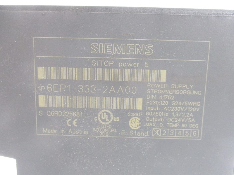 SIEMENS 6EP1333-2AA00 120/230VAC 2.2/1.3A NSMP