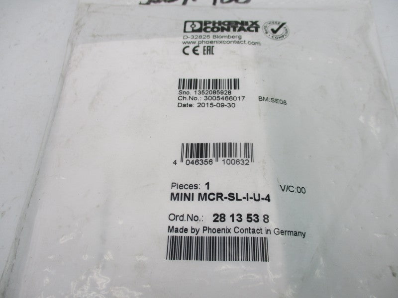 PHOENIX CONTACT MINI MCR-SL-I-U-4 NSMP