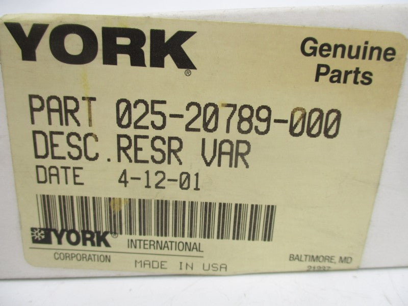 YORK 025-20789-0000 NSMP