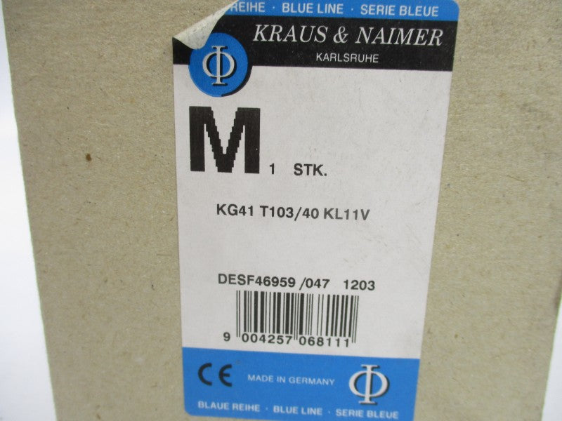 KRAUS&NAIMER KG41T103/40KL11V 600VAC 40A NSMP