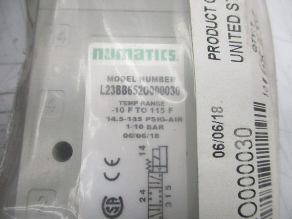 NUMATICS L23BB652O000030 110-120V 14.5-145PSI NSMP
