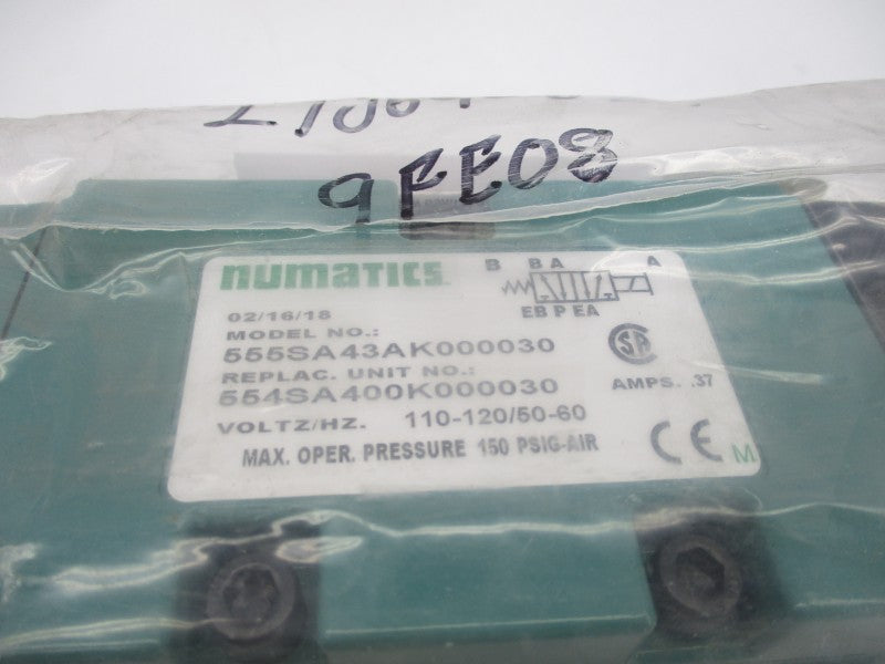 NUMATICS 555SA43AK000030 110-120V .37A 150PSI NSMP