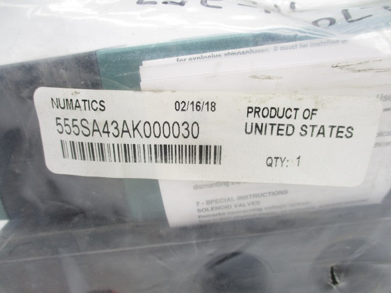 NUMATICS 555SA43AK000030 110-120V .37A 150PSI NSMP
