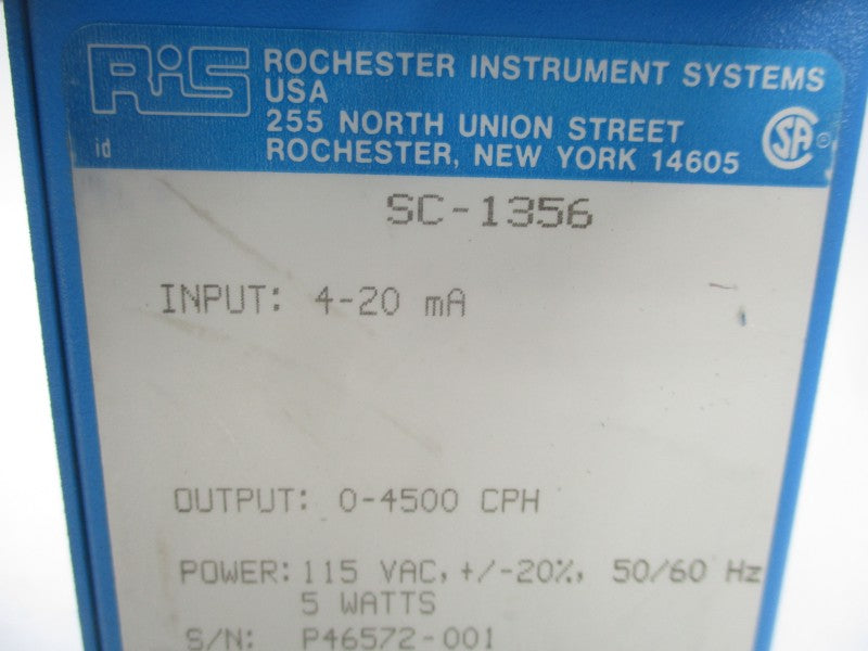 ROCHESTER INSTRUMENT SC-1356 115VAC UNMP