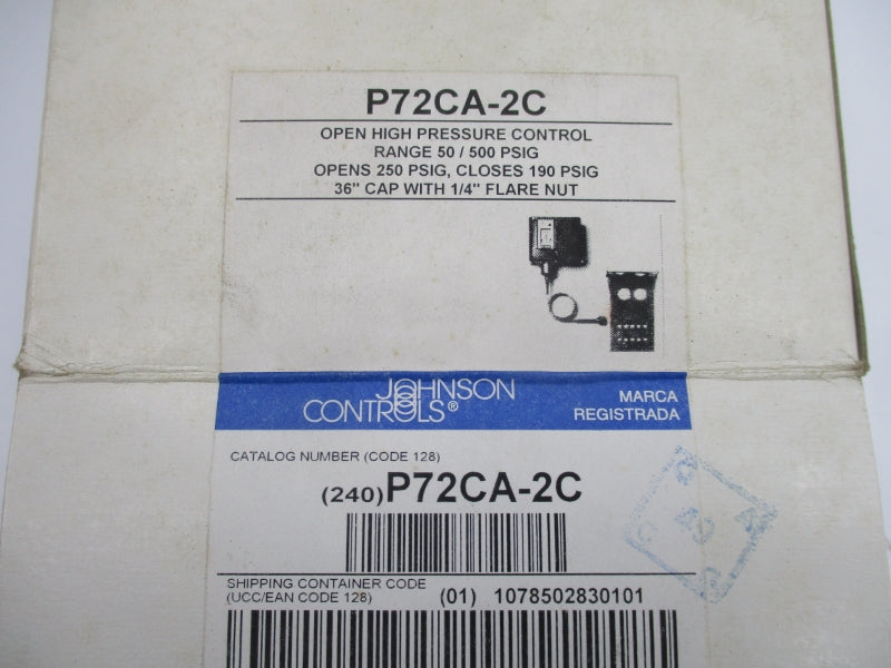 JOHNSON CONTROLS P72CA-2C 600V 4.8A 500PSI 1/4" NSMP
