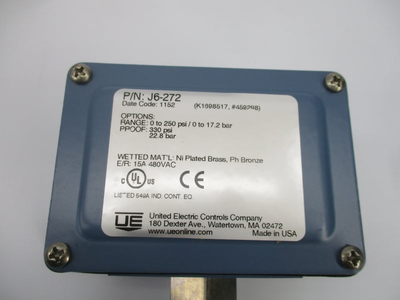 UNITED ELECTRIC J6-272 480VAC 15A 0-250PSI NSMP