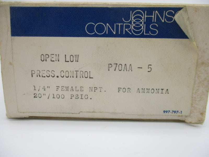 JOHNSON CONTROLS P70AA-5 208/240V 17A 100PSI 1/4" NSMP