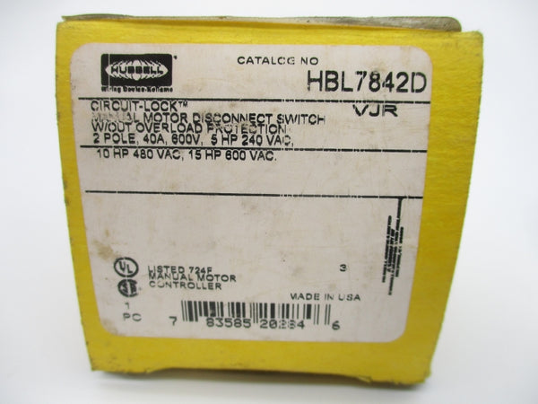 HUBBELL HBL7842D 600VAC NSMP