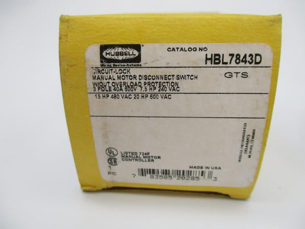 HUBBELL HBL7843D 600VAC NSMP