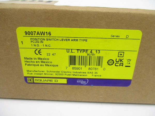 SQUARE D 9007AW16 SER. D NSFS