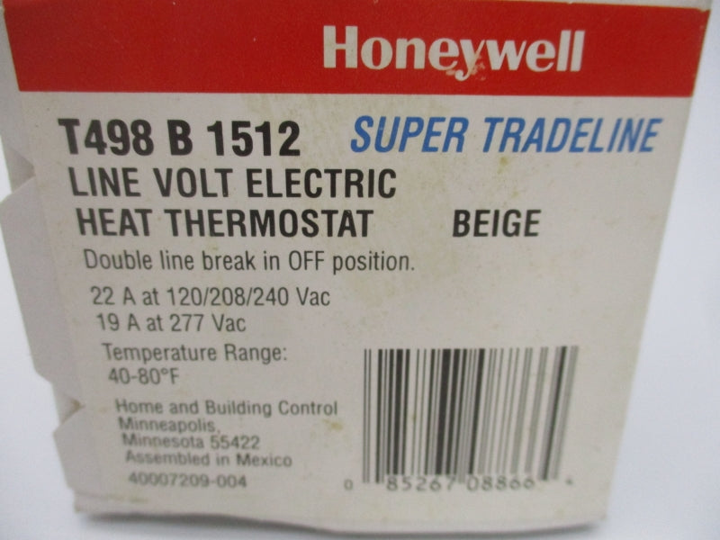 HONEYWELL T498B1512 277VAC 19A 40-80'F NSFS