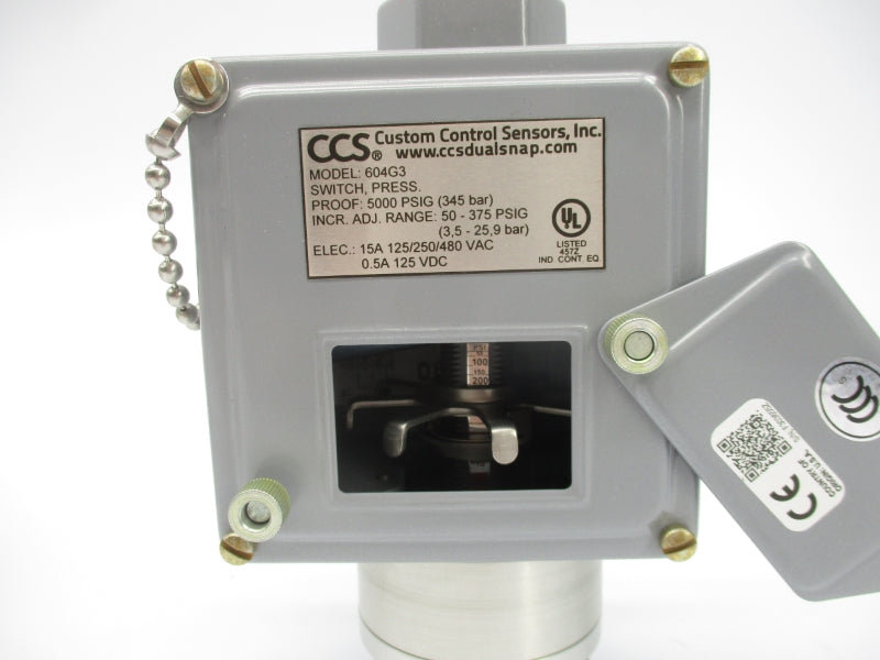 CUSTOM CONTROLS 604G3 125-480VAC 15A 50-375PSI NSMP