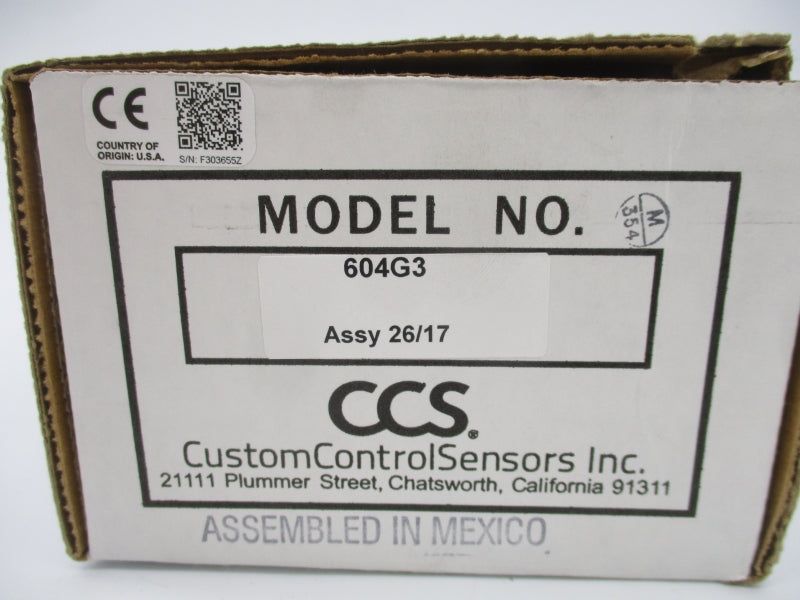 CUSTOM CONTROLS 604G3 125-480VAC 15A 50-375PSI NSMP