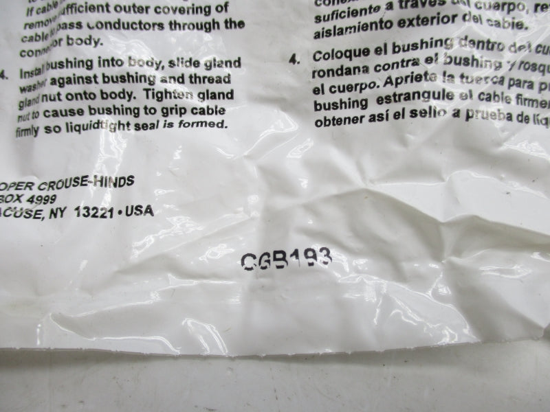 CROUSE HINDS CGB193 NSMP