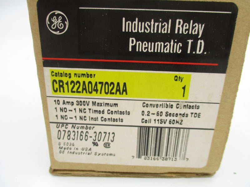 GENERAL ELECTRIC CR122A04702AA 300V 10A 0.2-50S NSMP