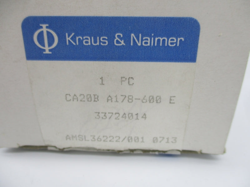 KRAUS & NAIMER CA20B-A178-600E 33724014 380-440V 5A NSMP