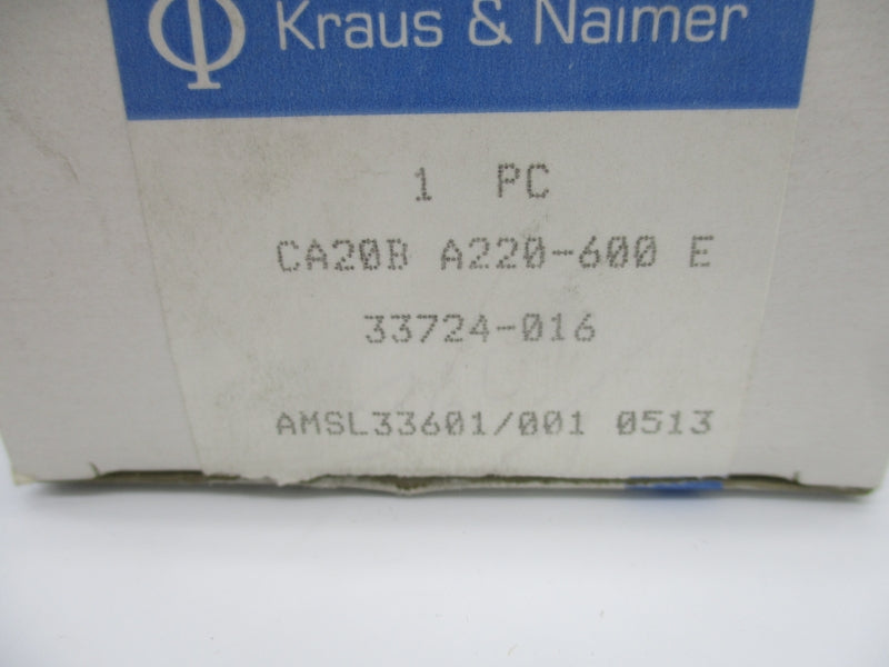 KRAUS & NAIMER CA20B-A220-600E 33724-016 NSMP