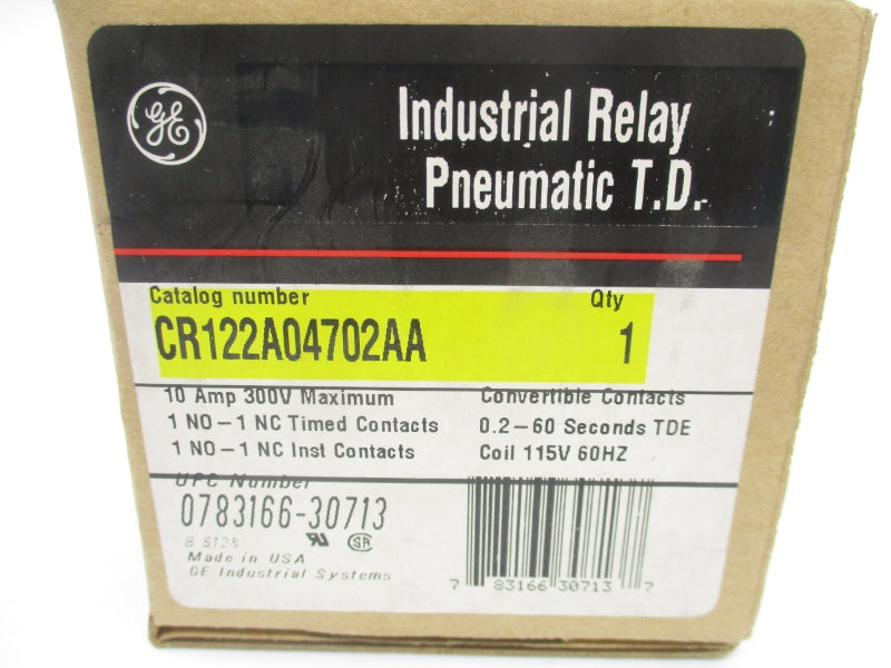 GENERAL ELECTRIC CR122A04702AA 115V 0.2-60S NSMP