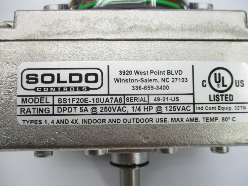 SOLDO CONTROLS SS1F20E-10UA7A6 250VAC 5A NSMP