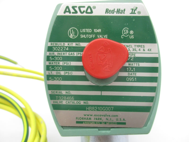 ASCO HB8210G007 110/120V 5-300PSI 1/2" NSMP