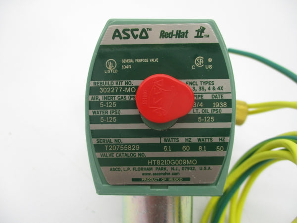 ASCO HT8210G009MO 110/120V 5-125PSI 3/4" NSMP