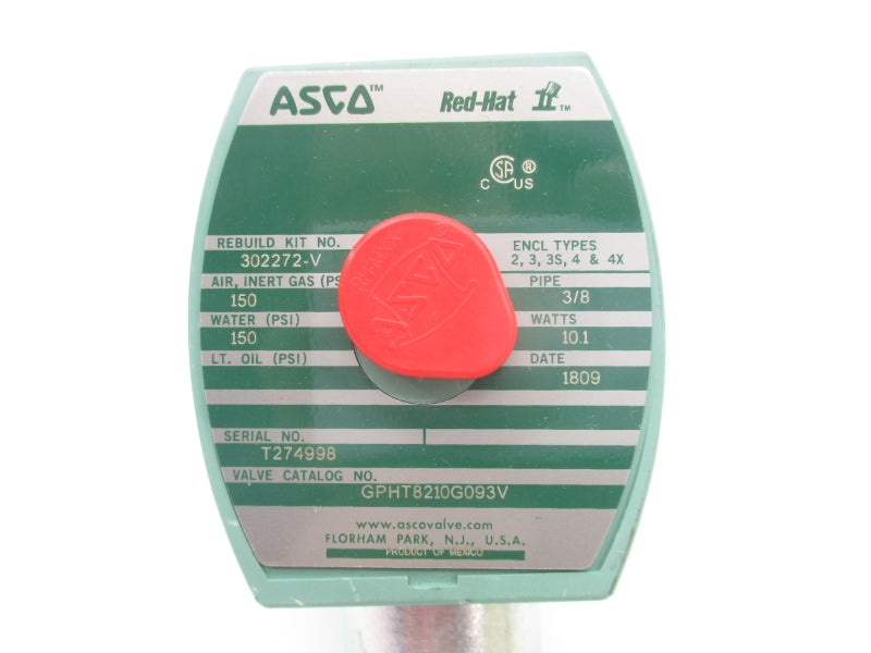 ASCO GPHT8210G093V 110/120V 150PSI 3/8" NSMP