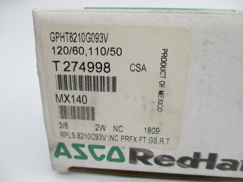 ASCO GPHT8210G093V 110/120V 150PSI 3/8" NSMP