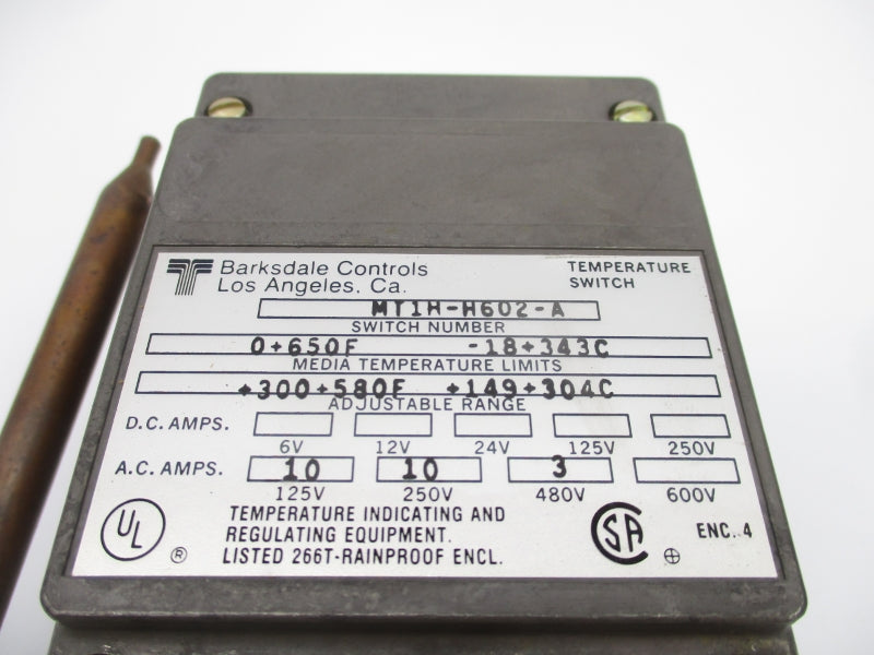 BARKSDALE MT1H-H602-A 480V 3A 300-580'F NSNP