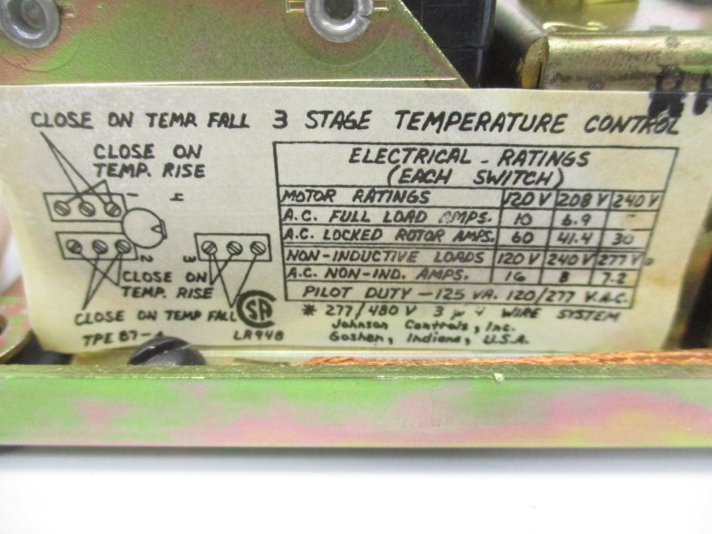 JOHNSON CONTROLS A36AGA-14 10-80'F NSNP