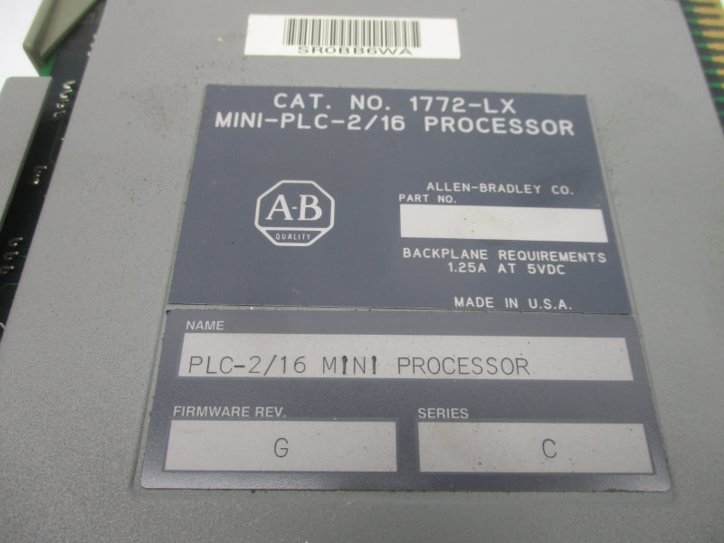 ALLEN BRADLEY 1772-LX SER. C 5VDC 1.25A F/W G (NO KEY) UNMP