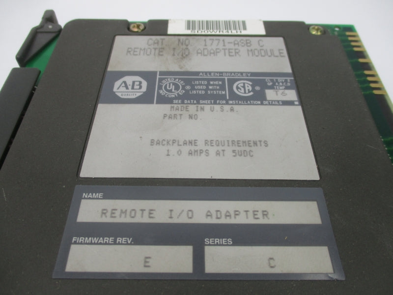 ALLEN BRADLEY 1771-ASB SER. C F/W E 5VDC 1A (NO TERMINAL) UNMP