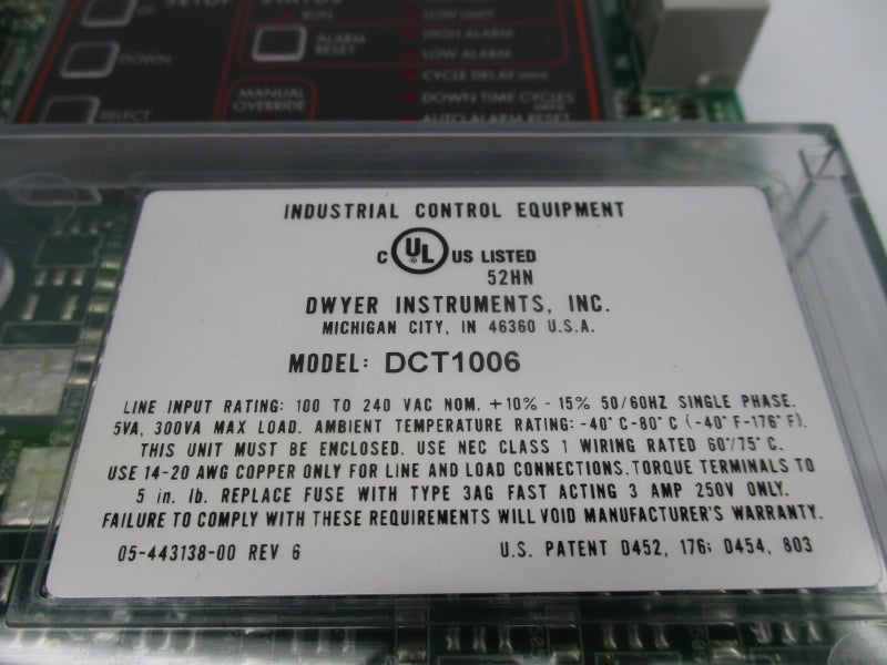 DWYER DCT1006-DCP100A 100-240VAC 10PSI NSMP