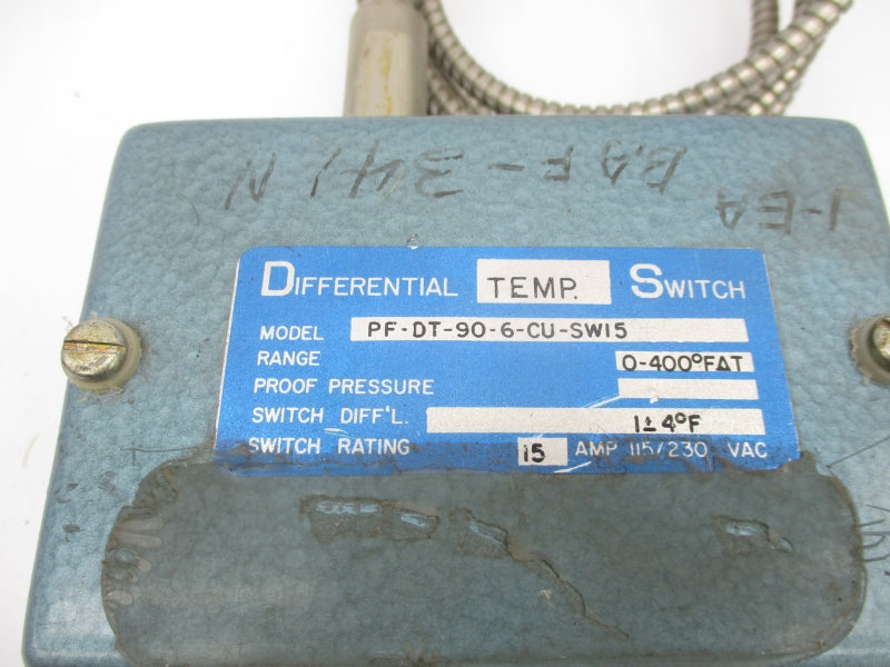 DIFFERENTIAL SWITCH PF-DT-90-6-CU-SWI5 115/230VAC 15A 0-400'F UNMP