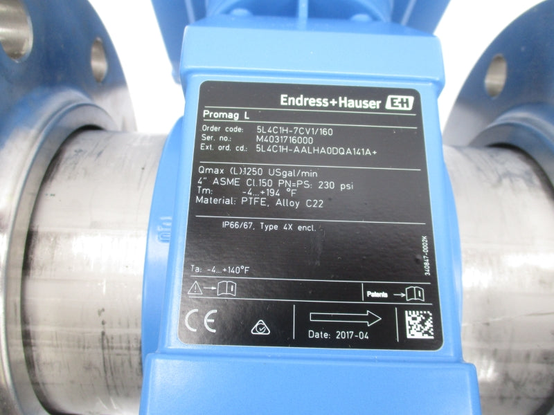 ENDRESS+HAUSER 5L4C1H-7CV1/160 100-240VAC 230PSI 4" NSNP