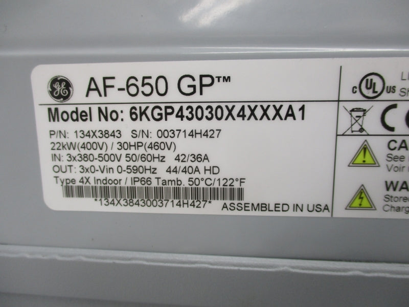 GENERAL ELECTRIC 134X3843 6KGP43030X4XXXA1 380-500V 42/36A NSMP