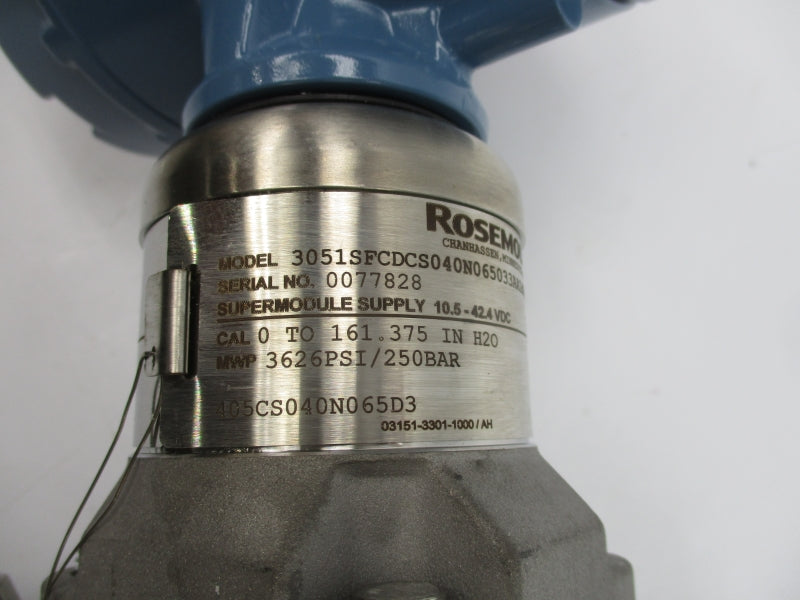 ROSEMOUNT 3051SFCDCS040N065033AA1A2Q4M5 10.5-42.4VDC 2626PSI NSMP