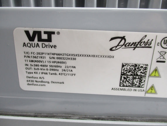 DANFOSS 136Z1931 FC-202P11KT4P66H2TGXXSXSXXXXAXBXCXXXXDX 380-480V 22/19A NSNP